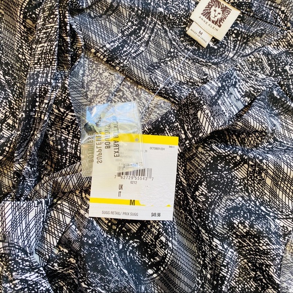 Anne Klein Printed Tie-Neck Top Sleeveless Blouse - Picture 5 of 5